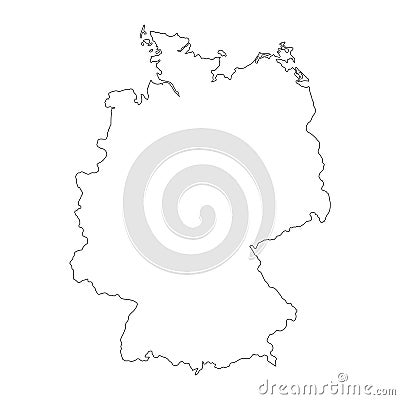 Highly detailed Germany map with borders isolated on background Vector Illustration