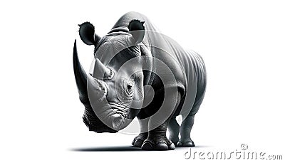 Rhino isolated on white Stock Photo