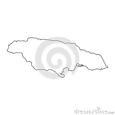 Highly detailed Jamaica map with borders Vector Illustration