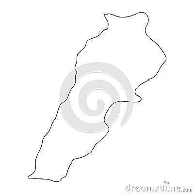 Highly detailed Lebanon map with borders isolated on background Vector Illustration