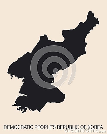 Highly detailed North Korea map with borders isolated on background Vector Illustration