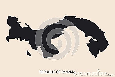 Highly detailed Panama map with borders isolated on background Vector Illustration