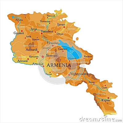 Armenia relief map Vector Illustration