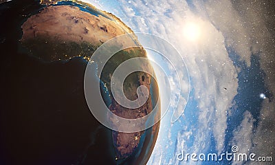 Highly detailed planet earth in the morning, Stock Photo