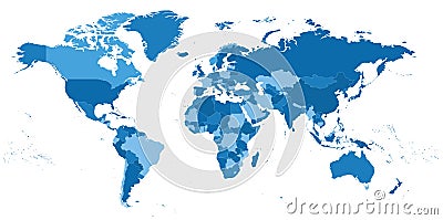 Highly detailed political world map Vector Illustration