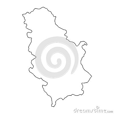 Highly detailed Serbia map with borders isolated on background Vector Illustration