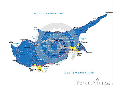 Cyprus map Vector Illustration