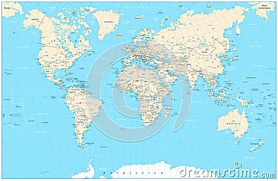 Highly detailed World Map vector illustration Vector Illustration