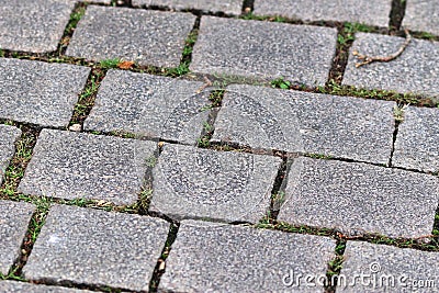 Highly detaled close up view on cobblestone textues with perspective in high resolution Stock Photo