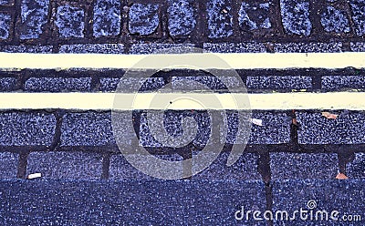 Highly detaled close up view on cobblestone textues with perspective in high resolution Stock Photo