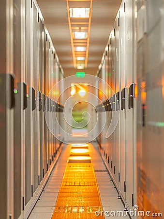 highly secure data center, computing infrastructure with efficient real-time data processing Cartoon Illustration