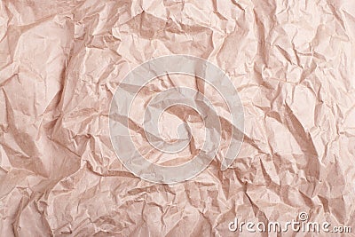 highly wrinkled craft paper background high detailed Closeup Stock Photo