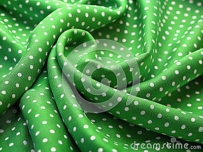 HighQuality Green Polka Dot Fabric Texture Background Image Seamless Pattern for Design Projects Stock Photo