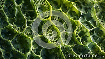 A highresolution image of a leafs stomata captured using scanning electron microscopy. The detailed texture and pattern Stock Photo