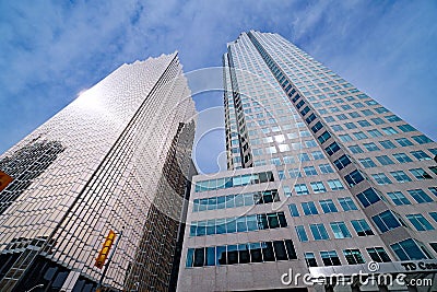 highrise headquarter buildings of two of Canada`s largest banks Editorial Stock Photo