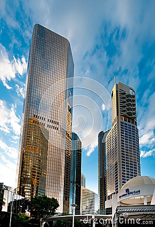 Highrise mirrored buildings in Brisbane Editorial Stock Photo
