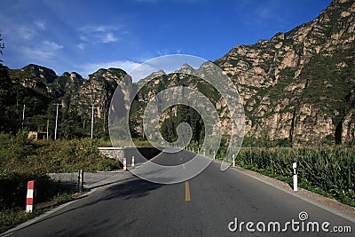 Highroad and Mountain Stock Photo