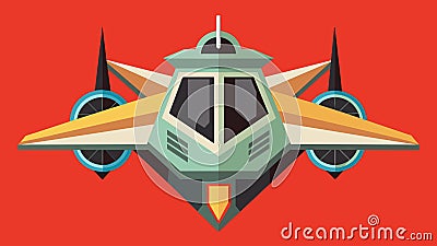 A highspeed air taxi with a triangular shape and three powerful engines for a quick and efficient vertical takeoff and Vector Illustration