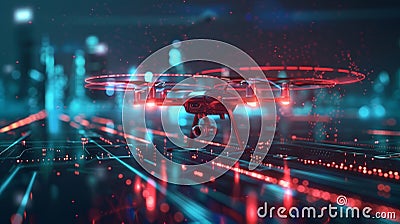 The highspeed communication of 5Gpowered drones facilitated swift and efficient material delivery keeping the Stock Photo