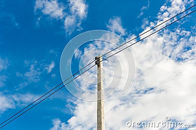 Hight eletricity power line cable Stock Photo