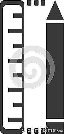 Hight measurement clipart black vector icon Vector Illustration