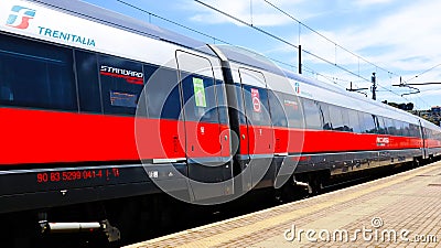 Hight-Speed Italian Train Frecciarossa by Trenitalia, Italy Editorial Stock Photo