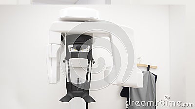 Hightech digital equipment for panoramic x-ray with the white wall Stock Photo