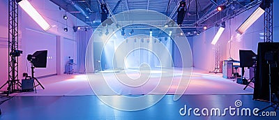 Hightech facility aglow with enchanted energy, dynamic angle, bright, innovative solutions , studio lighting Stock Photo