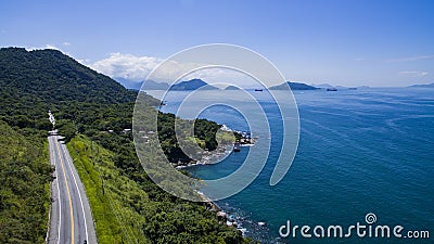 Highway along the sea, highway Angra dos Reis to Rio de Janeiro Stock Photo