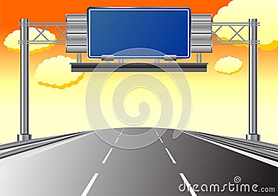 Highway blue informative display Vector Illustration