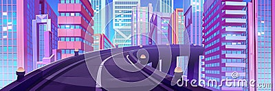 Highway flyover in modern city Vector Illustration