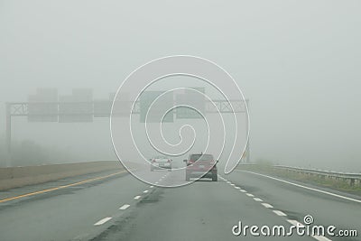 Highway Fog Stock Photo