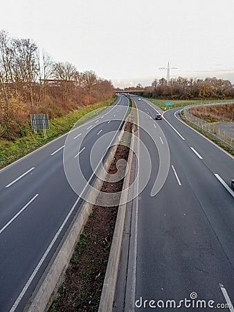 Highway German fast Road Autobahn Stock Photo