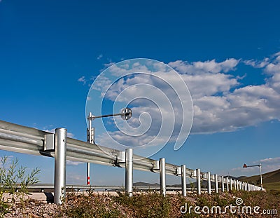 Highway guardrail Stock Photo
