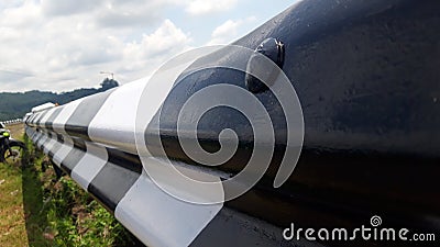 Highway guardrails to protect road users Stock Photo