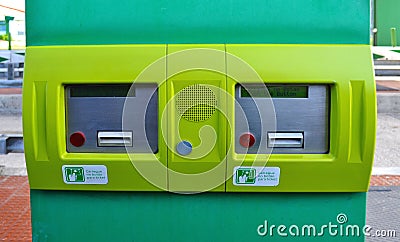 Highway issuing ticket toll machine Stock Photo