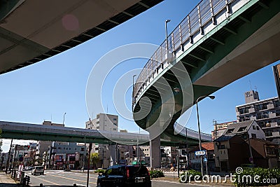 Highway of Japan., the highroad of a city in japan Editorial Stock Photo