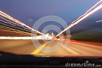 Highway lights Stock Photo