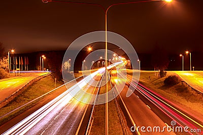 Highway longexposure from Espoo, Finland Stock Photo