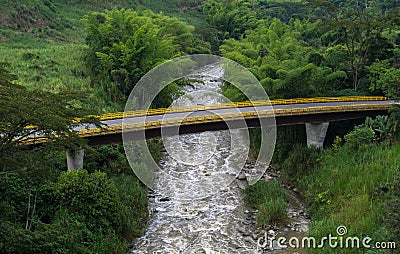 Highway in the middle of the beautiful natural landscape. Stock Photo