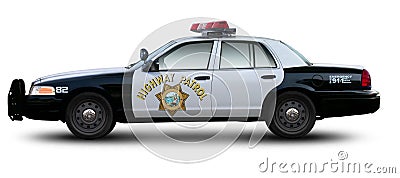 Highway patrol car. Stock Photo