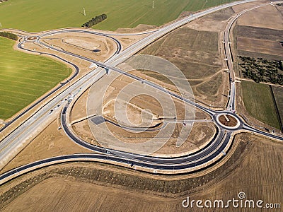 Highway in Poland aerial view Stock Photo