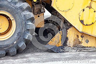 Highway repair and stopping traffic Editorial Stock Photo