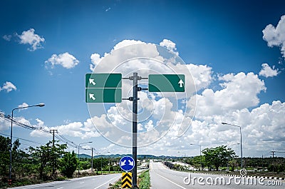 Highway road sign Stock Photo