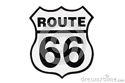 Highway road sign Route 66 Stock Photo