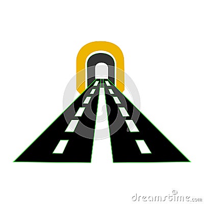 Highway road tunnel vector on white backdrop Vector Illustration