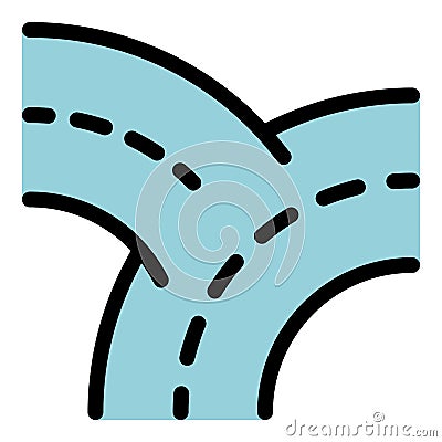 Highway roads icon color outline vector Stock Photo