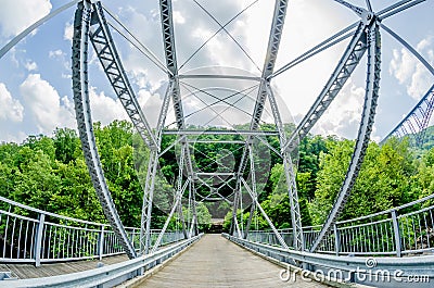 Highway runs through mountains of west virginia Stock Photo