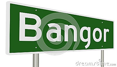 Highway sign for Bangor Maine Stock Photo