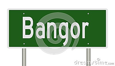 Highway sign for Bangor Maine Stock Photo